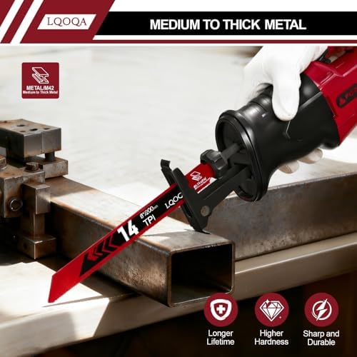 12-Piece Bi-Metal Reciprocating Saw Blade Set，Premium 6 & 8 & 9 Inch Wood & Metal Cutting Saw Blades withstorage Box，Long-Lasting Pruning Blades