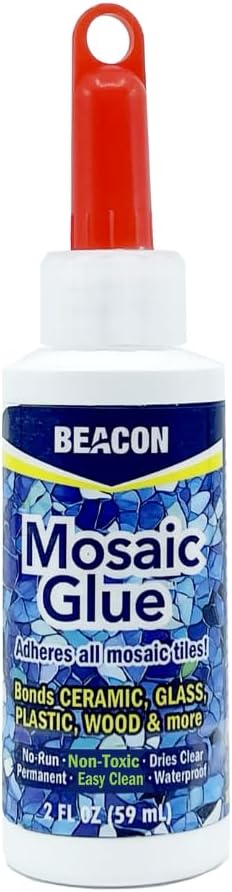 BEACON Mosaic Glue - Non-Toxic & Water Resistant, Ideal for All Tiles & Surfaces, 2-Ounce
