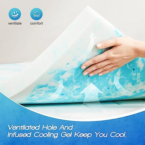 Sweetcrispy Memory Foam Mattress Topper, Full Size, 3 Inch Cooling Pad