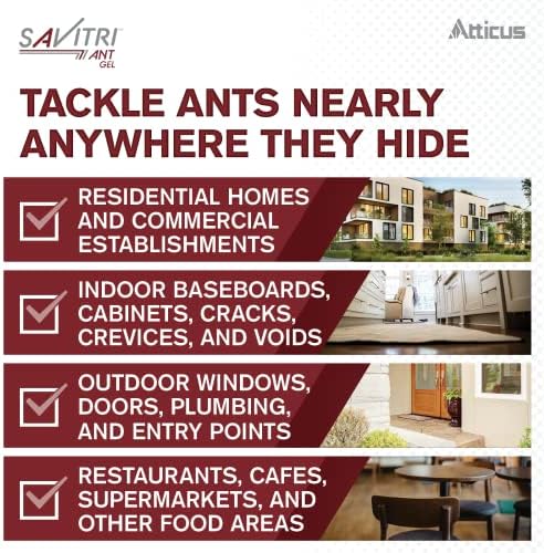 Atticus Savitri Ant Gel Bait (4 x 30 Grams) - Indoor and Outdoor Ant Killer