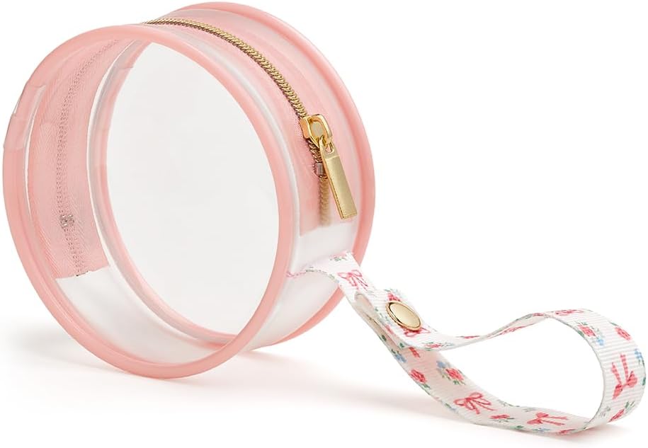Itzy Ritzy Clear Pacifier Case with Clip Strap, Holds 2 Pacifiers (Taupe)