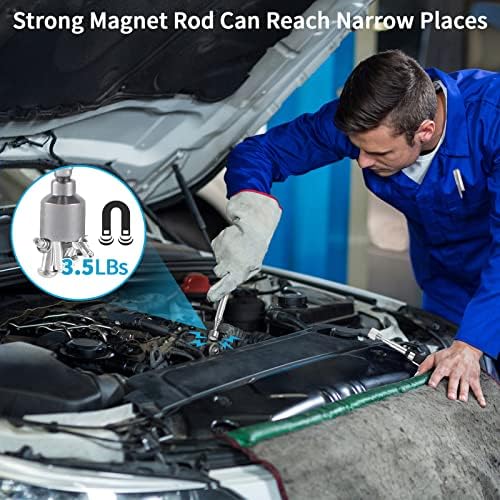 1 Piece 3.5LBs Telescoping Magnetic Pickup Tool, with Pen Clip Design, Magnet Stick Rod Extendable 5.1" to 25.4" for Men, Birthday, Father's Day, Christmas Gift