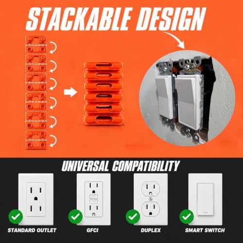 Upitry Outlet Spacers for Electrical Box: 60Pcs Stackable Extender Shims