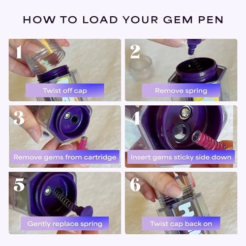 Hally Hair Gem Pen Kit with 240 Stick-On Hair Gems and Stamper Tool