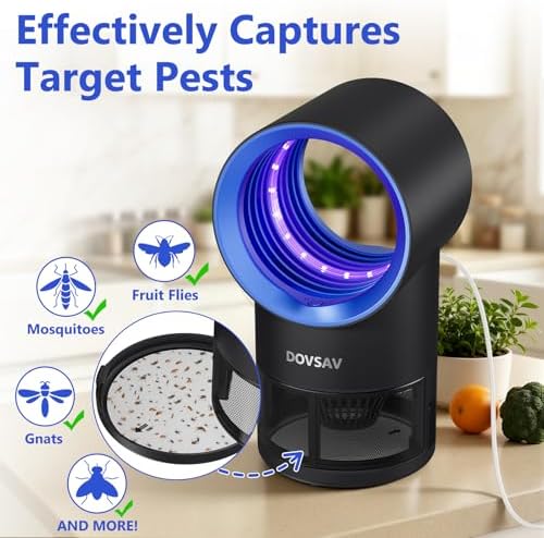 Fruit Fly Traps for Indoors, Blue Gnat Trap Indoor with Suction & Timer