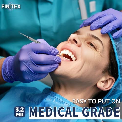 FINITEX Disposable Ice Blue Nitrile Exam Gloves 1000PCS/Case Cleaning