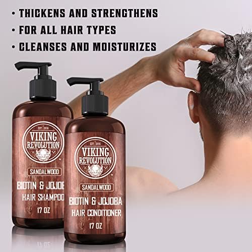 Viking Revolution Hair Shampoo & Conditioner Set for Men - Sandalwood 17 oz