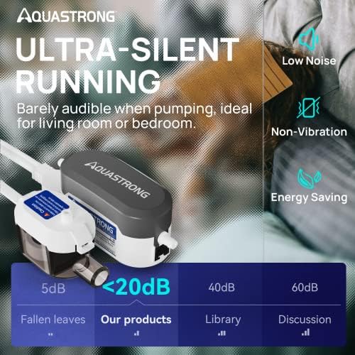 Aquastrong Mini Split HVAC Condensate Pump, 9.6 GPH, 115V/230V, Automatic Safety Switch, 33 FT Lift AC Condensate Removal for Air Conditioner, Furnace, Dehumidifier, 3.3' Power Cord