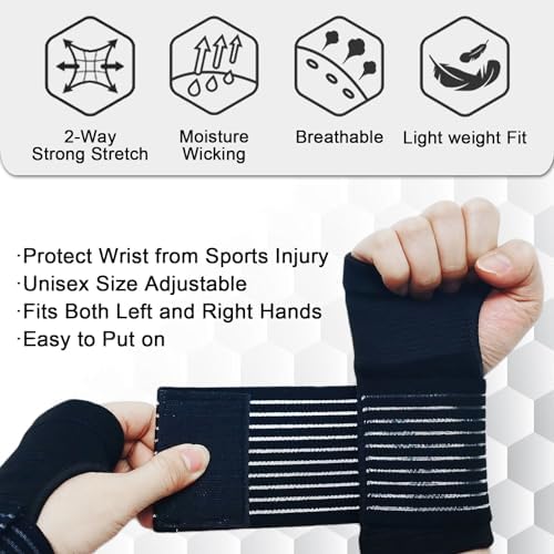 WOXVM 2 Pack Wrist Brace, Compression Wrist Support Splint for Women Men, Adjustable Wrist Strap Compression Wraps Fit Right Left Hand for Fitness, Carpal Tunnel Arthritis, Tendonitis, Wrist Pain