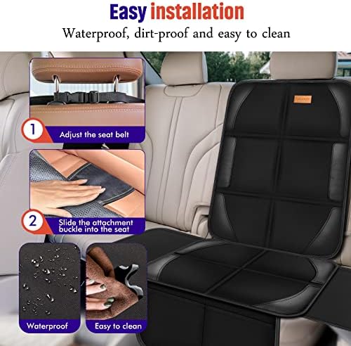 Bacgnyer Car Seat Protector, 2 Pack of Seat Protectors, Thickest Padded 600D Fabric Padding, Waterproof, Durable, Anti Slip Backing, Child Seat Protection, Suitable for Babies, Toddlers, Children