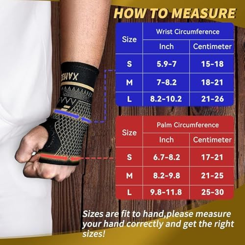 INDEEMAX Copper Wrist Compression Sleeve 1 Pair, Comfortable Hand Brace Support for Arthritis, Tendonitis, Sprains, Workout, Carpal Tunnel - Left & Right - Women and Men