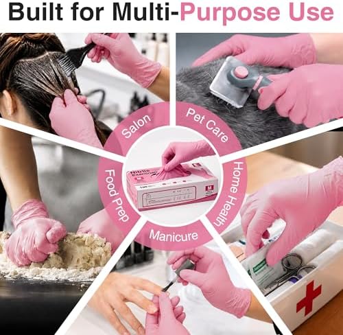 Schneider Medical Nitrile Exam Gloves, Powder & Latex Free, Pink