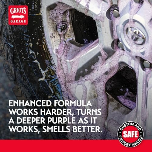 Griot's Garage Heavy-Duty Wheel Cleaner for All Wheel Finishes, Breaks Down and Removes Stubborn Brake Dust and Grime, PH Balanced, Non-Acidic, 11026, 35oz