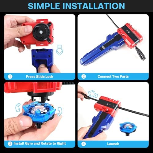X Set: Include 12 Right-Spin Tops, 3 Launchers & 1 Grip, Battle Toy Ages 6+