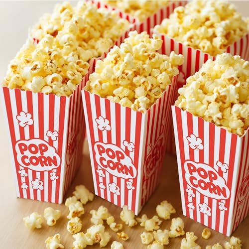 Homrelaxy 24 Pcs Popcorn Boxes for Party, Paper Popcorn Containers Buckets