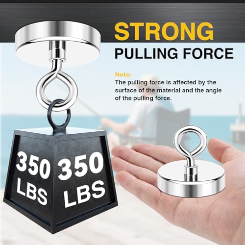 DIYMAG Fishing Magnet, 2 Inch 350 Lbs Large Strong Magnets for Lifting