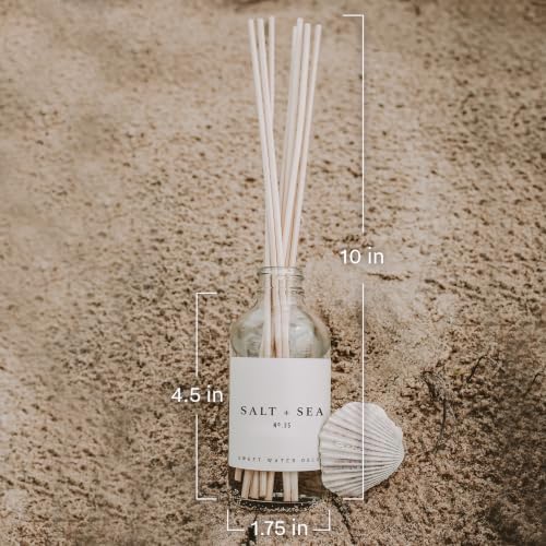 Sweet Water Decor Salt & Sea Reed Diffuser Set - Sea Salt Citrus & Musk Amber Scent Diffuser - Reed Diffusers for Home with Long Lasting Fragrance - Non-Toxic Oil Reed Diffuser - Made in the USA
