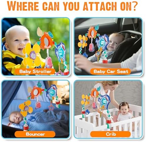 Baby Stroller Arch Toy,Adjustable Car Seat Toy with Sensory Activity toys