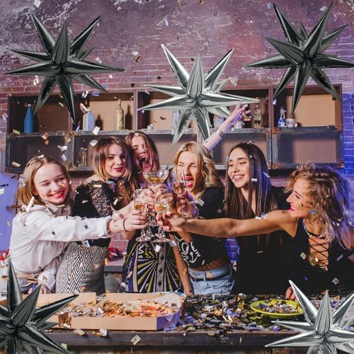 Star Balloons 60Pcs Black Balloons Foil Black Birthday Decorations