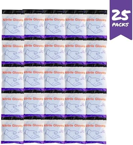 Lightning X Nitrile Exam Glove Pairs | Individually Packed | 50 Gloves | 25 Pairs | Resealable Zip Bag - Large (Fits Most)