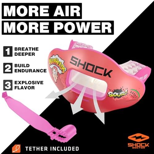 Shock Doctor Kool Aid Lip Guard Mouth Guard - Max Air Flow, Full Mouth Protection Compatible with Braces, Lip Guard, Instant Fit Mouthguard for Football, Hockey, Lacrosse