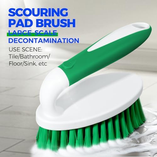 Holikme 5 Pack Cleaning Brush Scrub Brush Kitchen Brush for Floor,Green