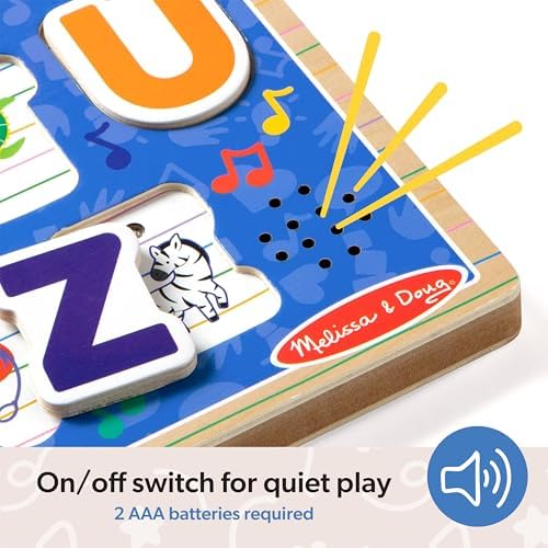 Melissa & Doug® Ms. Rachel™ Wooden Phonics Alphabet Sound Puzzle with Light-Activated Sound Effects, 26-Piece Toddler Toys for Boys and Girls Ages 2+ Years - FSC Certified