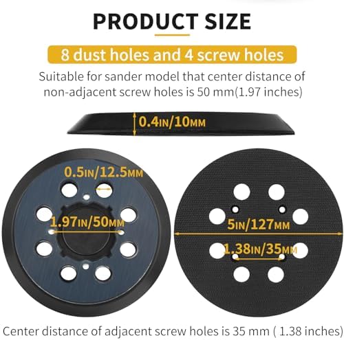 Orbital Sander Pad Replacement for Dewalt, 2 Pack