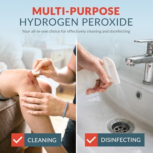 Epic Medical Supply 3% Hydrogen Peroxide - First Aid Antiseptic & Multipurpose Cleaner - Topical Wash for Cuts, Scrapes and Minor Cuts - H2O2 Hydrogen Peroxide 3 Percent USP Solution (1 Gallon)