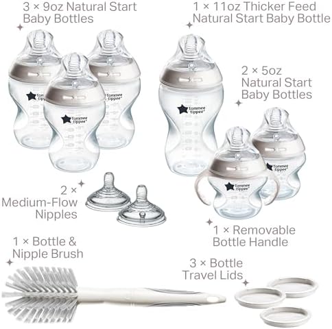 Tommee Tippee Natural Start Baby Bottle Set, Breast-Like Nipples, 0m+