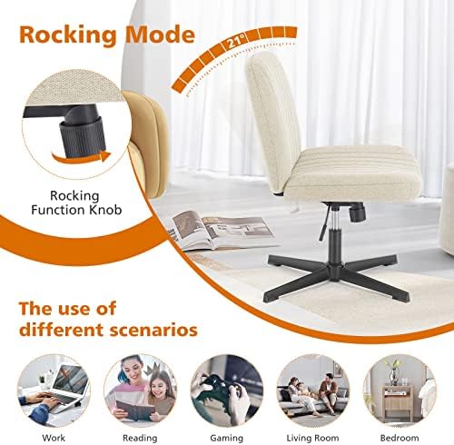 Sweetcrispy Criss Cross Chair, Armless Office Desk Chair