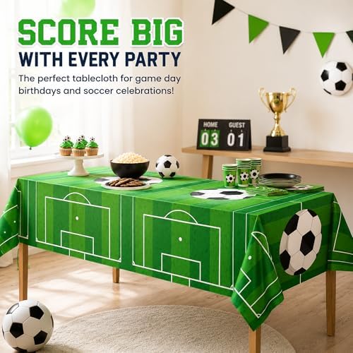OHOME Soccer Party Decorations - 2 PCS Soccer Tablecloth | 2026 World Soccer Cup Merchandise Birthday Party Decorations - Soccer Party Favors Accessories Supplies for Indoor Outdoor Decor