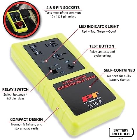Performance Tool 3009 12-Volt 4- and 5-Pin Automotive Relay Tester