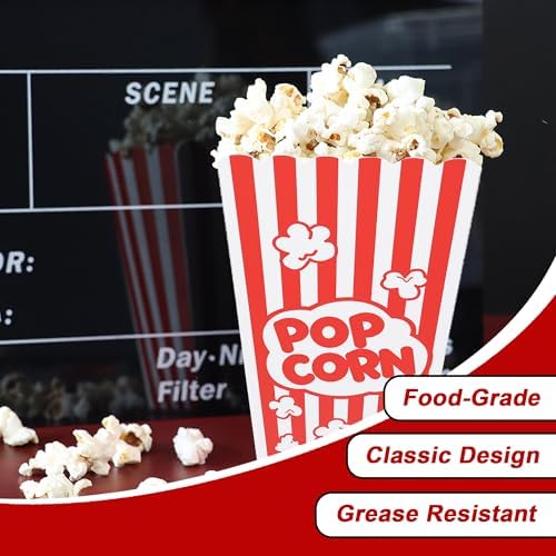 Homrelaxy 24 Pcs Popcorn Boxes for Party, Paper Popcorn Containers Buckets