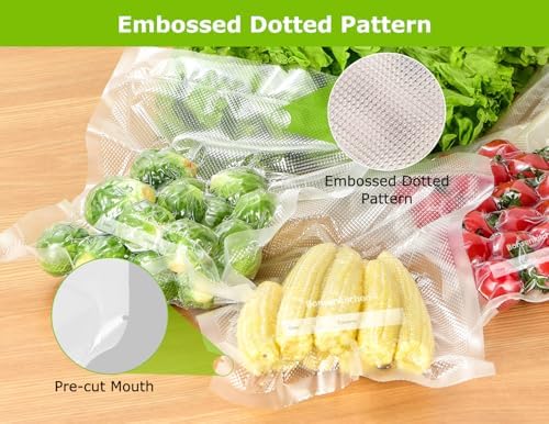 Bonsenkitchen Vacuum Sealer Bags, 150 Count, BPA Free, Food Storage