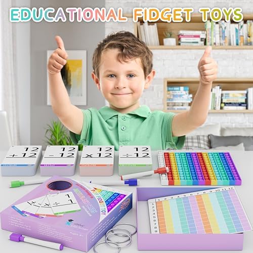 Math Games for Kids - Math Flash Cards - Interactive Practice Kit Pop It Practice with Addition, Subtraction, Multiplication & Division - Ideal for Learning and Skill Building - Ages 4-8