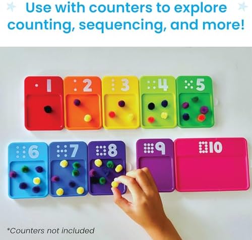 hand2mind Sensory Number Trays, Learning Numbers for Kids, Fine Motor Activities, Counting Toys for Sensory Seeking Kids, Texture Toys, Pre-Writing Skills for Toddlers, Montessori Math Materials