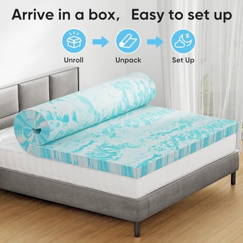 NEWBULIG 3 Inch Full Cooling Gel Memory Foam Mattress Topper