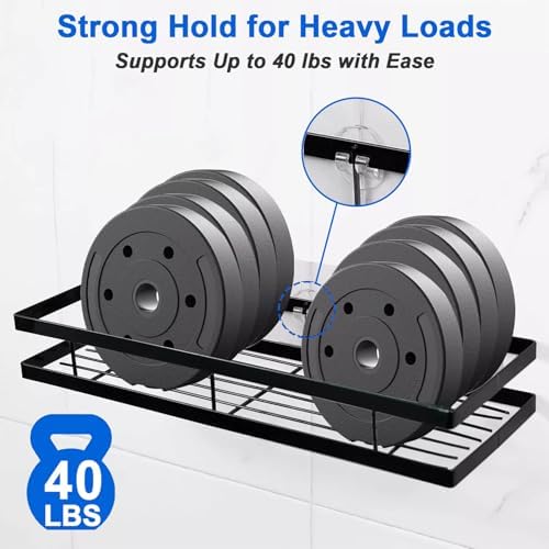 2 Pack Shower Caddy Adhesive Replacement, Waterproof Strong Adhesive Hooks Strips, No Drilling, for Shower Shelf Bathroom Storage Shelves Soap Holder Kitchen Racks