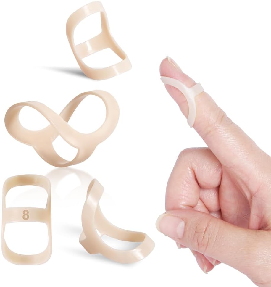 Oval Finger Splint 8 pcs, Finger Splints for Arthritis, Mallet Finger, Trigger Finger Splint, hypermobility(EDS) finger For Thumb/Middle,/Index/Pinky or Ring Finger (Large(2,3,4,5,6,7,8,9))