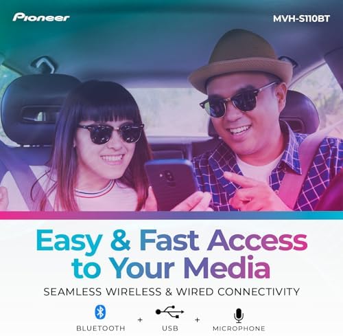 Pioneer MVH-S110BT 1-Din Digital Media Car Stereo with Bluetooth