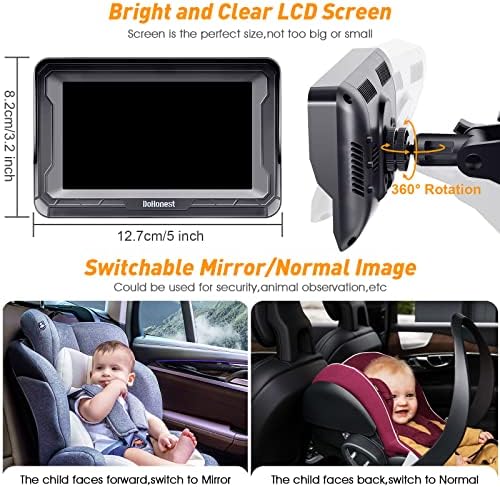 DoHonest Baby Car Camera HD 1080P: Rear Facing Car Baby Monitor Clear Image