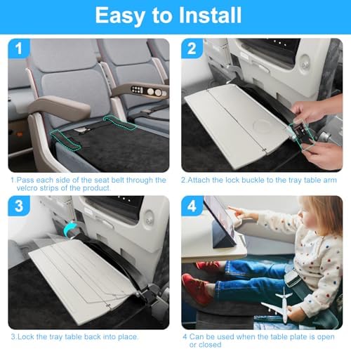 COZYBONDER Toddler Airplane Bed, Kids Airplane Seat Extender for Flights, Portable Plane Bed and Travel Sleeping Mat, Toddler Travel Essentials