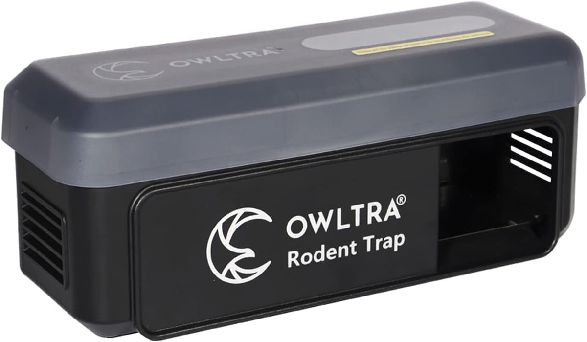 OWLTRA OW-2 Indoor Electric Mouse Trap 2 PCS, Instant Kill Rodent Zapper with Pet Safe Trigger, Black