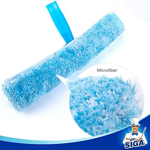 MR.SIGA Professional Window Squeegee & Microfiber Window Scrubber, 14 inch