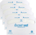 Hospeco Flushable Toilet Seat Covers - 1000 Pcs, 4 Packs of 250 - Disposable Paper Discreet Seats for Commercial Wall Dispenser, 16.75 x 14.25 Half-Fold, White