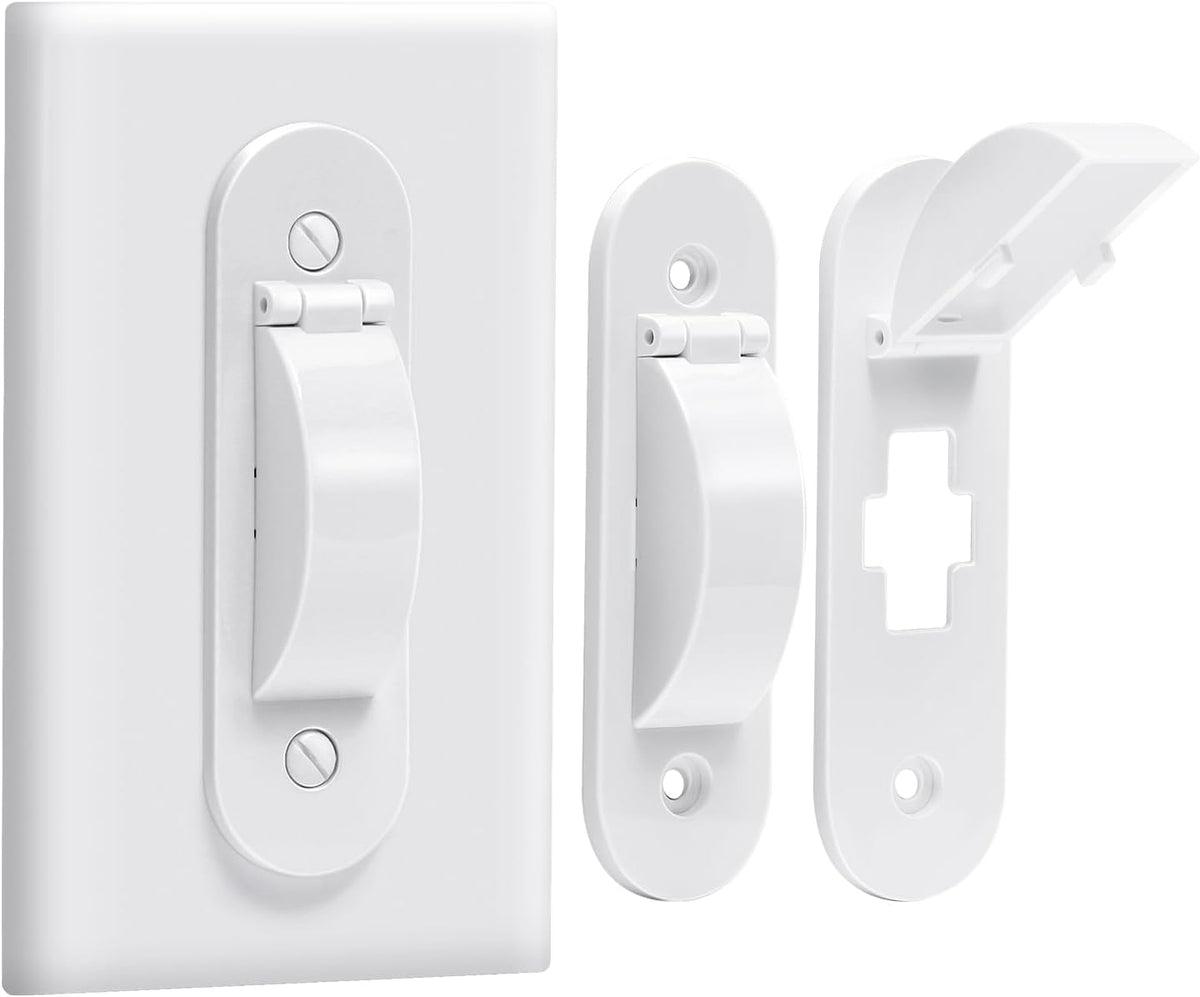 Wall Switch Guard, Child Proof Light Switch Cover Guard | Toggle Style | Light Switch Protection | Keep Toggle Switch in On or Off Position | 1 Pack, White