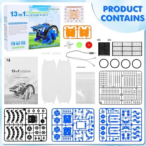 STEM 13-in-1 Education Solar Power Robots Toys for Boys Age 8+ , Educational Toy DIY Science Kits for Kids, Building Experiment Robotics Set Birthday Gifts for 8+ years old boys and girls .