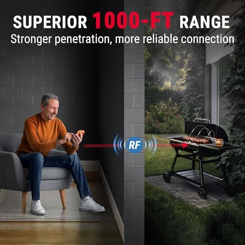TempPro TempSync 1000FT Wireless Meat Thermometer for Grilling and Smoking