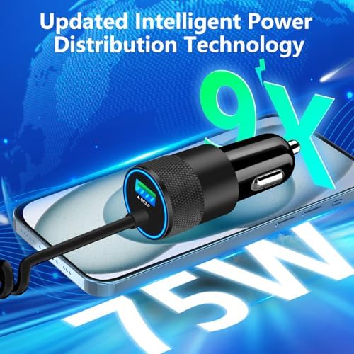 Apple MFi Certified iPhone 17 Car Charger Fast Charging + 6FT Type C Cable